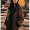 Kelsey Chow Yellowstone Monica Dutton Suede Leather Coat