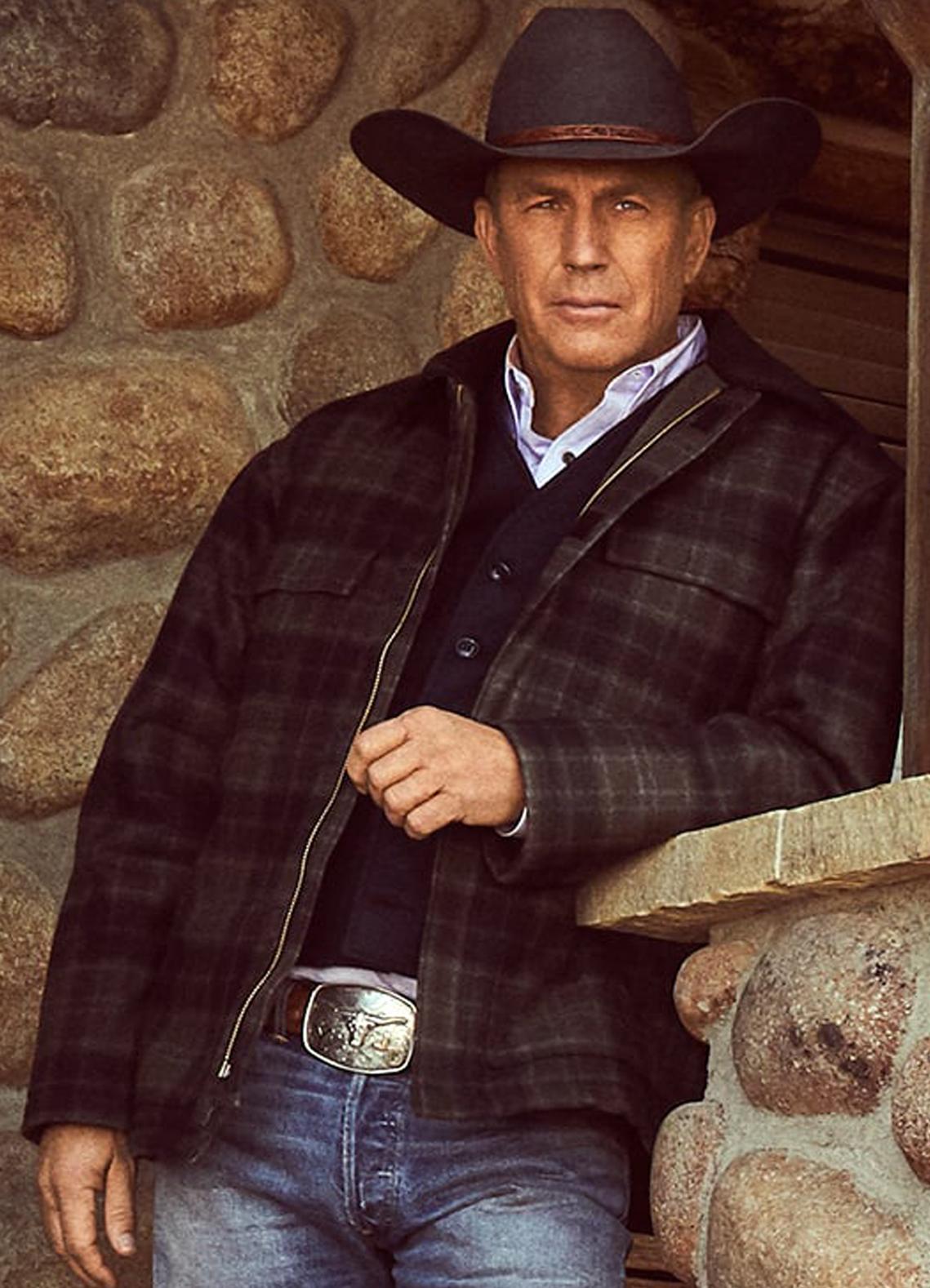 Kevin Costner Yellowstone John Dutton Plaid Jacket