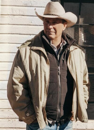 Kevin Costner Yellowstone John Dutton Beige Cotton Jacket