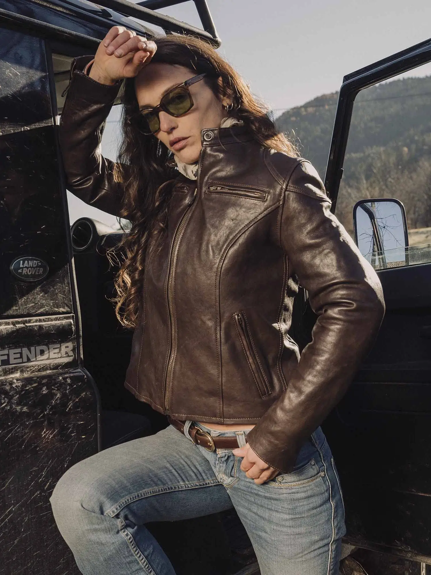 Cafe Racer Women’s Brown Leather Jacket
