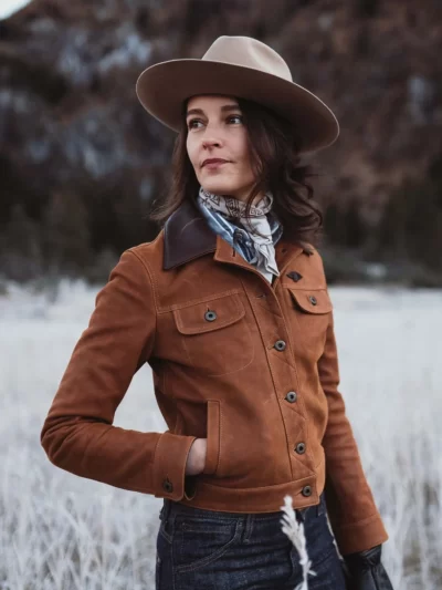 Gold Bison Women’s Western Leather Jacket