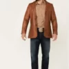Lavendard Brown Western Leather Blazer
