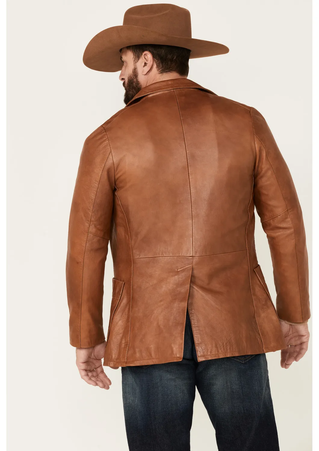 Lavendard Brown Western Leather Blazer