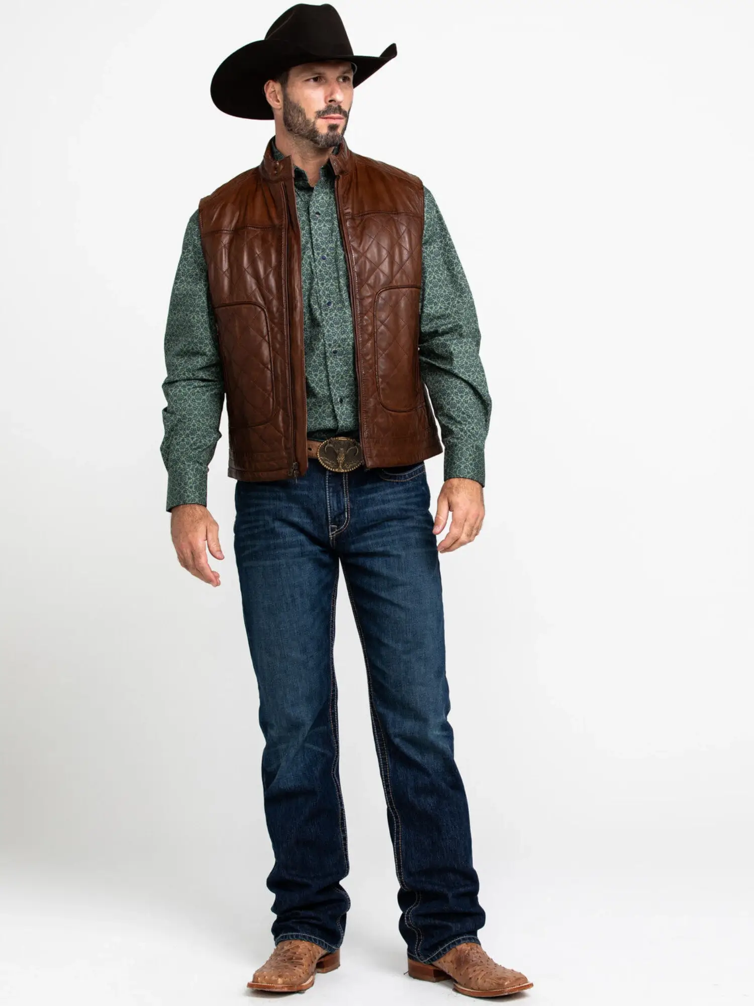Men’s Quilted Leather Vest