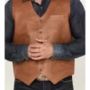 Men’s Redhawk Leather Woven Button-Down Western Vest