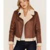 Women's Faux Leather & Shearling Jacket